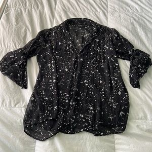 Like new Rock Republic sheer modern boho long & 3/4 sleeve top Sz Large L